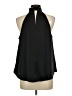 Ann Taylor LOFT 100% Polyester Black Sleeveless Blouse Size L - photo 2