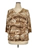 Designers Originals 100% Acrylic Animal Print Brown Pullover Sweater Size 2X - photo 1