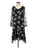 CAbi 100% Polyester Print Black Casual Dress Size S - photo 1