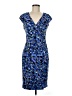 Connected Apparel Print Blue Cocktail Dress Size 8 Petite - photo 1