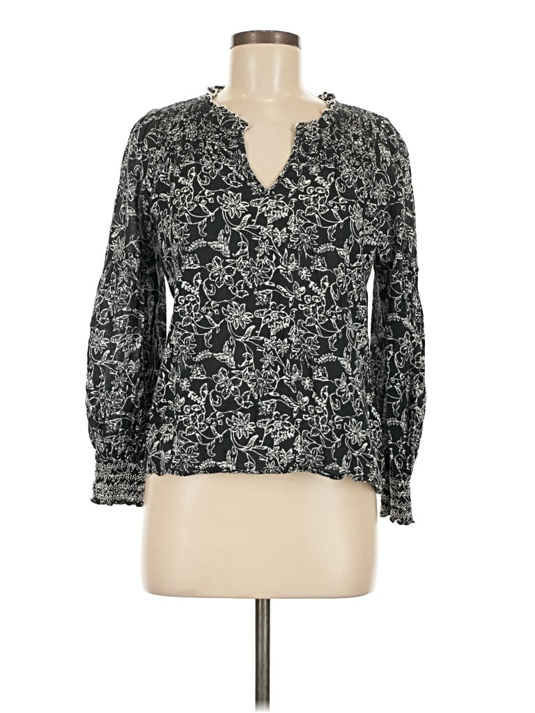 Pre-owned Parker Long Sleeve Blouse In Black