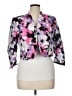 Black Label by Evan Picone 100% Polyester Floral Purple Jacket Size 14 - photo 1