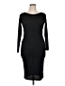 Flounce Solid Black Casual Dress Size 14 - photo 1