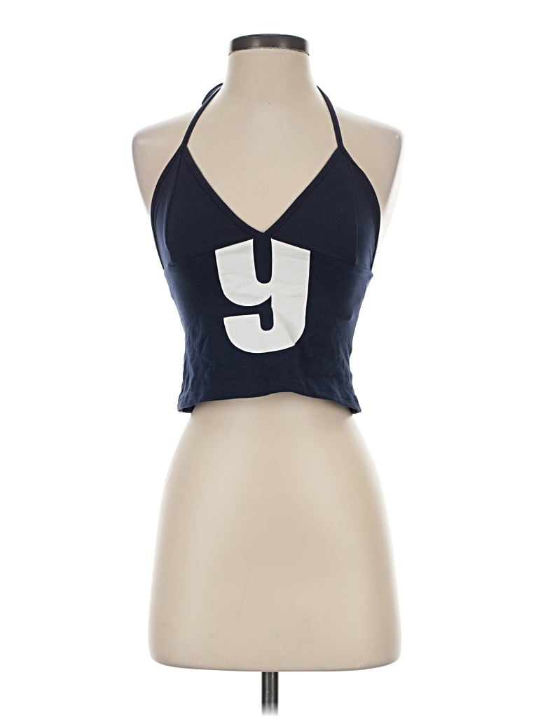 Edikted Tank Top Blue Halter Neckline Tops
