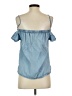 Aqua 100% Tencel Blue Short Sleeve Top Size S - photo 2
