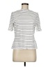 Sigrid Olsen Stripes Ivory Short Sleeve Turtleneck Size M - photo 1