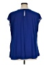 Pleione 100% Polyester Blue Short Sleeve Blouse Size 1X - photo 2