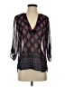 Pink Owl 100% Polyester Purple 3/4 Sleeve Blouse Size S - photo 1