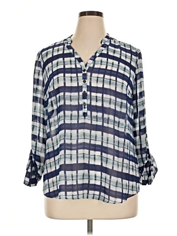 a.n.a. A New Approach 3/4 Sleeve Blouse (view 1)