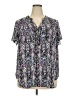 Torrid 100% Polyester Purple Short Sleeve Blouse Size 2X Plus (2) - photo 1