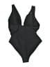 H&M Solid Black One Piece Swimsuit Size L - photo 2