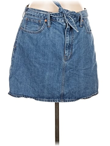 Madewell Rigid Denim Straight Mini Skirt in Haydel Wash: Tie-Waist Edition (view 1)