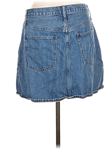 Madewell Rigid Denim Straight Mini Skirt in Haydel Wash: Tie-Waist Edition (view 2)