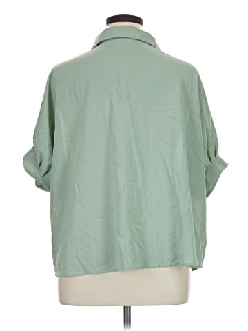Shein Curve 3/4 Sleeve Button-Down Shirt (view 2)