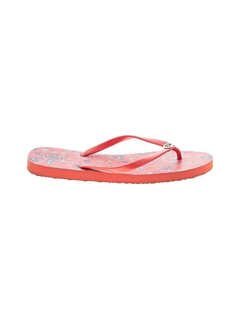 Pre-owned Tory Burch Flip Flops In Red