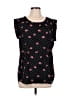Pleione Hearts Black Short Sleeve Top Size L - photo 1