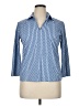 J. McLaughlin Blue 3/4 Sleeve Button-Down Shirt Size XL - photo 1