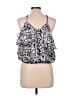 Entro 100% Polyester Silver Sleeveless Blouse Size L - photo 2