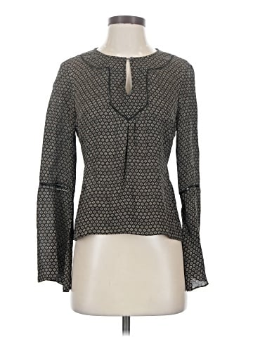 INC International Concepts Long Sleeve Silk Top (view 1)
