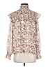 THML 100% Polyester Animal Print Brown Long Sleeve Blouse Size S - photo 1