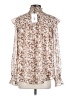THML 100% Polyester Animal Print Brown Long Sleeve Blouse Size S - photo 2