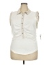 Pilcro Ivory Sleeveless Button-Down Shirt Size 2X - photo 1
