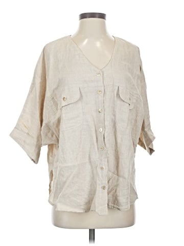 NOMAD THE LABEL 3/4 Sleeve Button-Down Shirt (view 1)