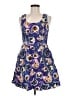 Retrolicious Print Purple Cocktail Dress Size M - photo 1
