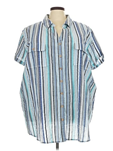 Roaman's Short Sleeve Button-Down Shirt (view 1)