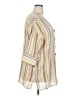 Fred David Stripes Yellow 3/4 Sleeve Blouse Size 2X - photo 4