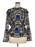 INC International Concepts 100% Polyester Blue Long Sleeve Blouse Size XL - photo 1