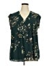DR2 100% Polyester Teal Short Sleeve Blouse Size XXL - photo 1