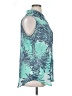 Liz Claiborne 100% Polyester Tropical Teal Sleeveless Blouse Size XL (tall) - photo 4