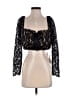 Self-Portrait Black 3/4 Sleeve Blouse Size 8 - photo 1