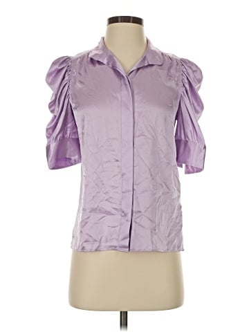 FRAME Short Sleeve Silk Top (view 1)
