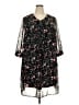 Woman Within 100% Polyester Print Black Casual Dress Size 24W - photo 1