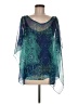 Boston Proper 100% Polyester Teal Poncho Size M - photo 1