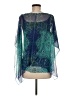 Boston Proper 100% Polyester Teal Poncho Size M - photo 2