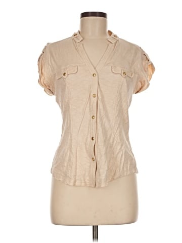 Cache Sleeveless Button-Down Shirt (view 1)