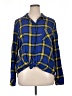 BP. Plaid Blue Long Sleeve Blouse Size XL - photo 1