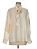 AKRIS 100% Wool Color Block Ivory Long Sleeve Blouse Size 8 - photo 1