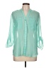 metaphor 100% Polyester Teal 3/4 Sleeve Blouse Size L - photo 1