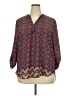 Cure 100% Polyester Red 3/4 Sleeve Blouse Size 3XL - photo 1