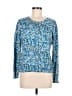 L.L.Bean 100% Cotton Floral Blue Pullover Sweater Size M - photo 1
