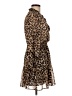 Zara 100% Polyester Animal Print Brown Cocktail Dress Size XS - photo 4
