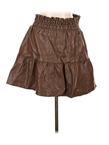 By Anthropologie Faux Leather Skirt (view 1)