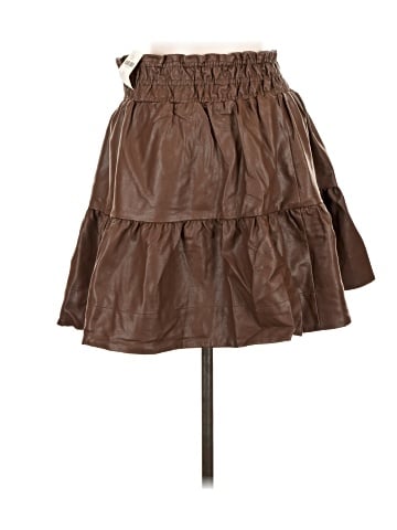 By Anthropologie Faux Leather Skirt (view 2)
