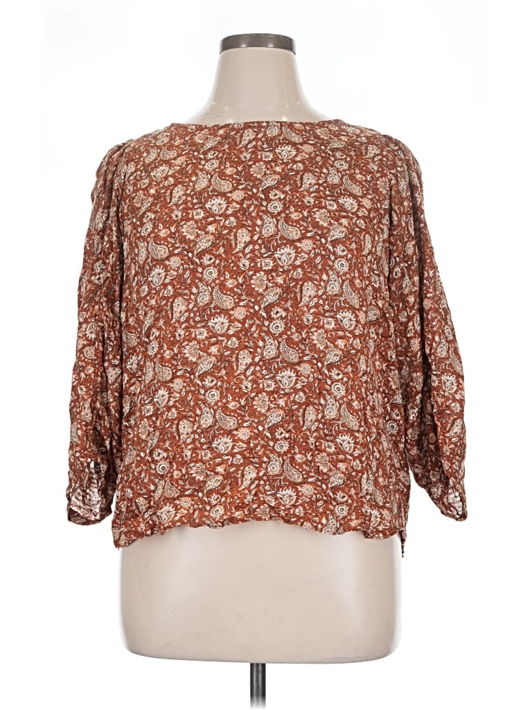 Pre-owned Sam Edelman 3/4 Sleeve Blouse In Brown