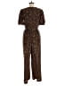 No.6 Store 100% Silk Animal Print Brown Tan Jumpsuit Size Med (2) - photo 2