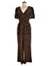 No.6 Store 100% Silk Animal Print Brown Tan Jumpsuit Size Med (2) - photo 1